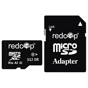 redcop microsdxc memory card 512gb with full size adapter  upto 150mbs  class 10 uhs-1 v30 a2 5 year warrantyhigh-speed storage sd card for smartphones cameras laptops gaming devices amp drones