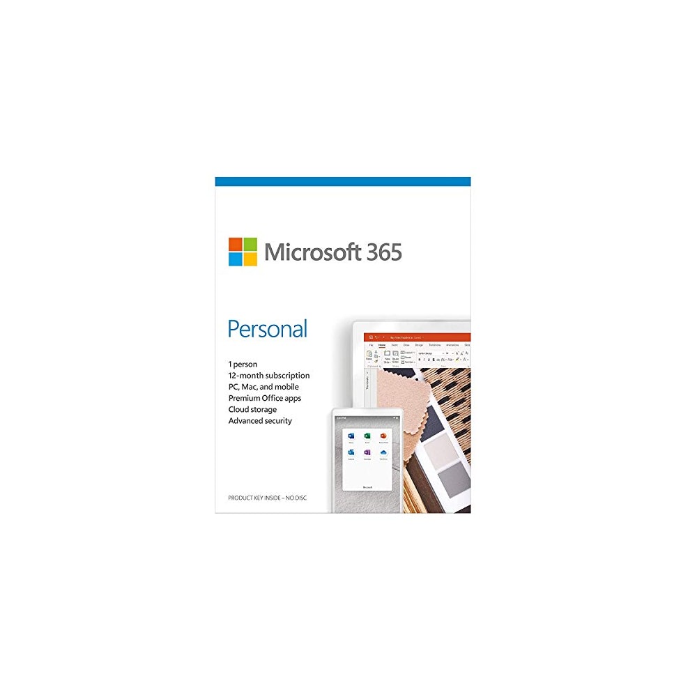 Microsoft Office 365 Personal for 1 User, 12-month /1 Year Subscription ...
