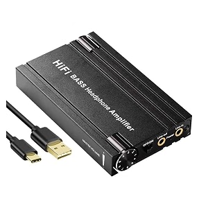 microware 16-600 headphone amplifier portable hifi bass boost 35mm headphone amp rechar-geable earphone amplifier with volume control