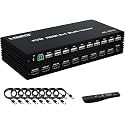 MICROWARE 4K HDMI KVM Switcher 8 in 1 Out, 4K Multi-Viewer with IR Remote and Button Switch, HDMI Splitter with 16 Modes Displays 1 Full Screen+15 Kinds Split Screen Modes, 2 USB Port