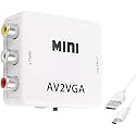 MICROWARE AV to VGA Video Converter, AV (RCA) to VGA Video Converter with 3.5mm Audio to PC HDTV Converter - AV2VGA (Pack of 1)