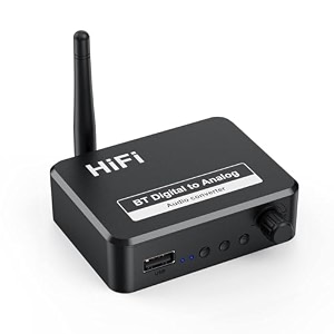 microware bluetooth 51 digital audio receiver dac digital to analog converter 35mm aux rca lr u-disk high fidelity optical stereo 2 in 1wireless adadper