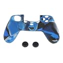 Microware Camo Navy Silicone Skin Case Cover w/Joystick Caps for PS4 Controller [video game]
