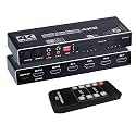 MICROWARE HDMI Matrix Switch 4 in 2 Out with EDID Extractor and IR Remote Control, Support HDMI 2.0b, HDCP2.2, HDR10, Ultra HD, 3D