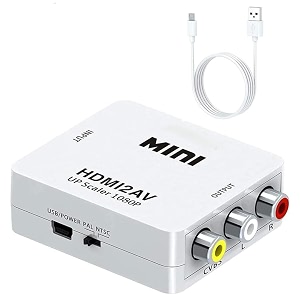microware hdmi to rca av adapter converter compatible with android tv smart box lap for 480p ntscpal hdmi2av