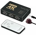 Microware HDMI Switch 4K Intelligent 3-Port HDMI Switcher Splitter Supports 4K Full HD1080p 3D