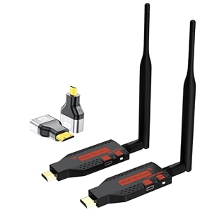 microware wireless hdmi transmitter and receiver 330ft100m plug amp play portable 24g5g wireless hdmi extender for desktop pc tv box p54 to tvmonitorprojector