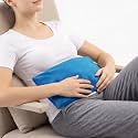 Microwavable Heating Pad with Washable Cover, 8 x 18 Microwave Heating Pad for Neck and Shoulders, Moist Heat Bean Bag Warm Compress for Knee, Joints, Wrist, Abdomen (Light Blue)