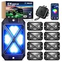 MICTUNING C4+ RGBW Rock Lights, 8-Pod 360° 4-Sided Ultra Bright Pure Color