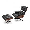 Mid Century Chaise Lounge Chair with Ottoman,Ultra Premium Leather Reading Chair,Modern Chair Classic Design,Heavy Duty Base Support for Living Room Office,Tall Ultra Premium,Walnut Black