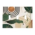 Mid Century Green Boho Sun Leaf 3 Gang Electrical Outlet Light Switch Cover Decorative Triple Toggle Wall Plate Electric Faceplate Switch Face Plate