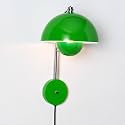 Mid-Century Modern Bud Plug in Wall Sconces for Bedroom, Apple Green