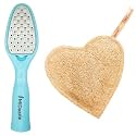 Midazzle 2 in 1 TringleFoot Scrubber with Organic Loofah, Heart Shape, Set of 2