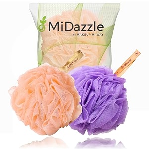 midazzle luxury bathing loofah sponge exfoliator scrubber for high lather cleansing small pack of 2