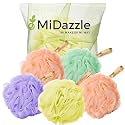 Midazzle Luxury Bathing Loofah for Shower | Shower Loofah/Sponge Body Scrubber for Men &amp; Women | Exfoliating Sponge for Deep Cleansing, Dead Skin Removal, Rich Foam &amp; Smooth Skin | Pack of 5