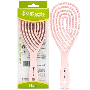 midazzle premium 3d detangling hair brush for women amp men- anti hair fall comb for curly wavy amp straight hair  hair straightening brush wet amp dry styling brush  scalp massager frizz control amp tangle free grooming brush mihb0014 assorted