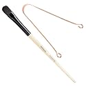Midazzle Premium Wooden Eye Shadow Brush with Copper Round Handle Tongue cleaner - (Set of 2)