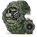 MIDDOW Military Smart Watch with Flashlight/Compass (Answer/Make Call)
