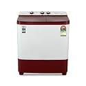 Midea 6.5kg Semi Automatic Top Load Washing Machine, Dual Wave Pulsator, Heavy Duty Motor, 1350 RPM High-Speed Spin, Collar Scrubber, Top Load Washer (MWMSA065PDX (MW), Maroon-White)