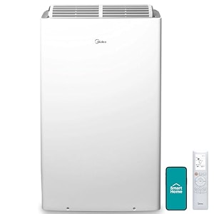 midea duo 14000 btu 12000 btu sacc high efficiency inverter quiet portable air conditionerwith heat up to 550 sq ftwhite works with alexagoogle assistant with remote control amp window kit