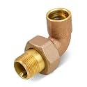 Midline Valve 6I556 Elbow Pipe Fitting for Hydronic Heating Applications; 3/4 in. SWT x Male Union; Brass