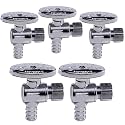 Midline Valve 81512QS-OM-5 Water Supply Stop Valve with Quarter Turn Wheel; Angle Shut-off for Toilet, Sink, Dishwasher; 1/2'' PEX x 3/8'' Compression; Chrome Plated Brass (5 PK)