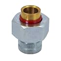 Midline Valve EVGT0114-OM Dielectric Union Pipe Fitting 1-1/4 in. FIP x SWT Reduces Electrolysis Brass x Stainless Steel