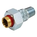 Midline Valve EVNT3412-OM Dielectric Union Pipe Fitting 3/4 in. x 1/2 in. MIP x SWT Reduces Electrolysis Brass x Stainless Steel