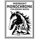 Midnight Monochrome: Coloring Book for Adults and All Ages - Only One Color!