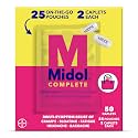 Midol Complete On The Go Caplets with Acetaminophen for Menstrual Symptom Relief, Period Cramp and Menstrual Pain Relief, 50 Count (25 Pouches of 2)