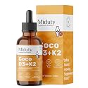 Miduty Coco D3 + K2 Vitamin D3 Drops for Babies & Kids | 600 IU D3 with MK-7 (K2) | Cholecalciferol + MK-7 for Stronger Bones, Teeth, Joints & Immunity | 50 ml