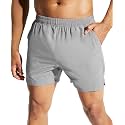 MIER Men's 5 Inch Running Athletic Shorts with Pockets Quick Dry Lightweight Gym Workout Shorts, Elastic Waist