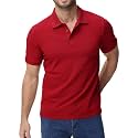MIER Men's Cotton Pique Polo Shirts, Short Sleeve Golf Work Casual Tops