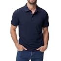 MIER Men's Cotton Pique Polo Shirts, Short Sleeve Golf Work Casual Tops