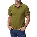 MIER Men's Cotton Pique Polo Shirts, Short Sleeve Golf Work Casual Tops
