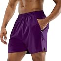 MIER Men's Workout Running Shorts Lightweight Active 5 Inches Shorts with Pockets, Quick Dry, Breathable