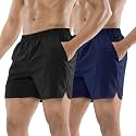 MIER Men's Workout Running Shorts Lightweight Active 5 Inches Shorts with Pockets, Quick Dry, Breathable