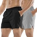 MIER Men's Workout Running Shorts Lightweight Active 5 Inches Shorts with Pockets, Quick Dry, Breathable