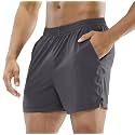 MIER Men's Workout Running Shorts Lightweight Active 5 Inches Shorts with Pockets, Quick Dry, Breathable