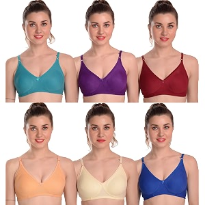 miestilo women39s cotton blend non-padded wirefree t-shirt bra combo