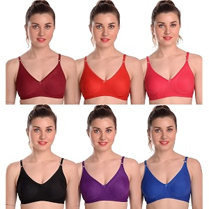 miestilo women39s cotton blend non-padded wirefree t-shirt bra combo