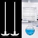 Mifoci 2 Pcs PTFE Electric Stirring Rod Set, 450x85mm Overhead Stirrer Shaft with Foldable Paddle Impeller, Chemical Resistant Mixer Shaft for Lab Mixing, Agitator Mixer Accessory