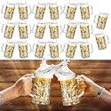 Mifoci 20 Pcs Plastic Beer Mugs with Handles 16 oz Oktoberfest Beer Stein Bulk Reusable Drinking Cups Glasses for Bavarian Party Supplies Cocktail Beverages Alcohol Soda
