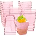 Mifoci 25 Pcs Pink 5 oz Plastic Dessert Cups Appetizer Cups Parties