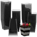 Mifoci 50 Pcs Black 5 oz Plastic Dessert Cups Appetizer Cups Parties