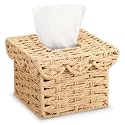Mifoci Rectangular Paper Rope Tissue Box Cover Woven, 5.7 x 5.7 x 5 Inch
