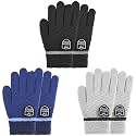 MIG4U 3 Pairs Kids Winter Magic Gloves for Boys and Girls, Warm Knit Children Cold Weather Glove Napping Liner