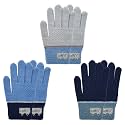 MIG4U 3 Pairs Kids Winter Magic Gloves for Boys and Girls, Warm Knit Children Cold Weather Glove Napping Liner