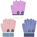 MIG4U 3 Pairs Kids Winter Magic Gloves for Boys and Girls, Warm Knit Children Cold Weather Glove Napping Liner