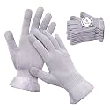 MIG4U Moisturizing Beauty Gloves Touchscreen Overnight Sleeping Glove for Women Dry Hands, Nighttime Lotion, Eczema, SPA, Cosmetic Treatment, Grey Purple 6 Pairs Size l/XL